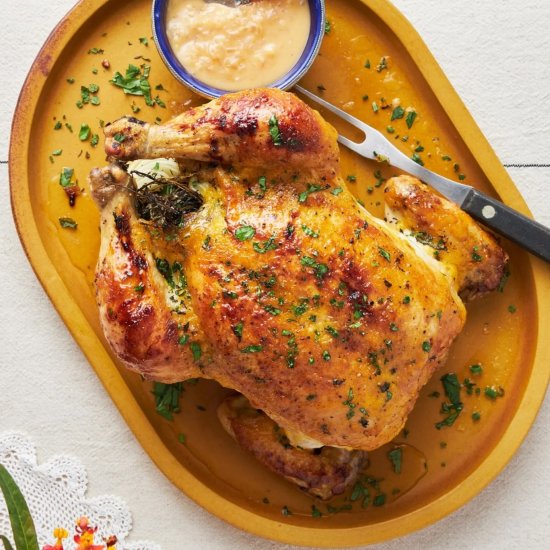 Roast Chicken with Apricots - Recipe photo by coolfooddude