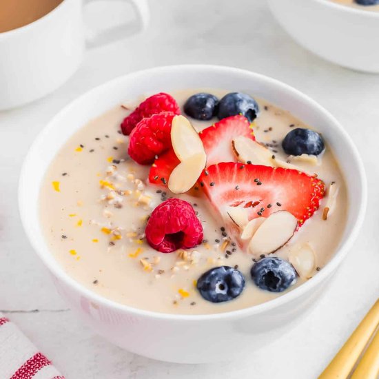 Overnight Steel Cut Oats - Recipe photo by Running to the Kitchen
