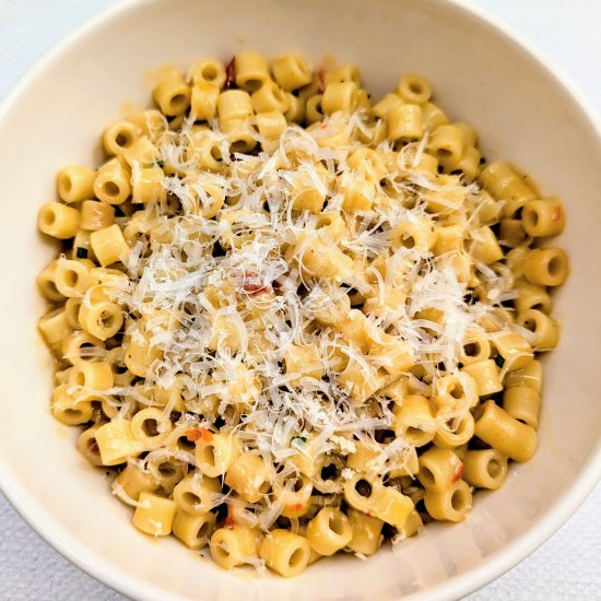 Calabrian Chili Butter Ditalini - Recipe photo by Flavorful Eats