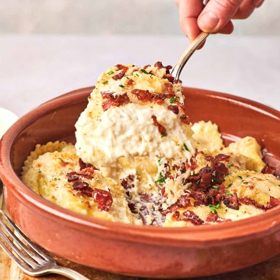 Olive Garden Ravioli Carbonara - Recipe photo by SplashofTaste