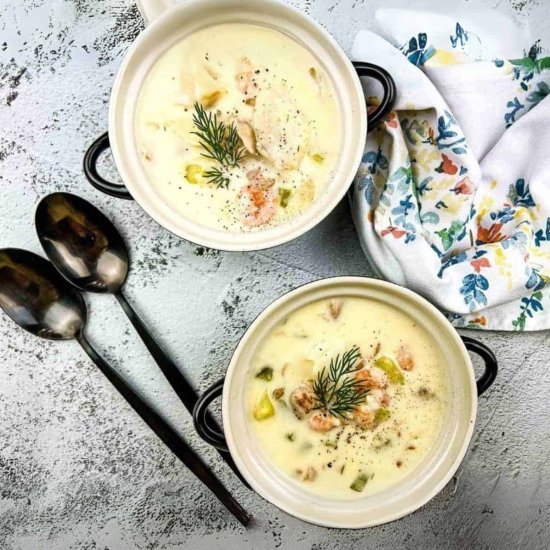 Fully-Loaded Seafood Chowder - Recipe photo by cookwhatyoulove