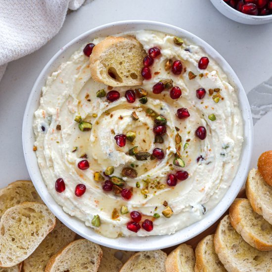 Honey Whipped Goat Cheese - Recipe photo by garlicsaltandlime