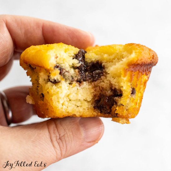 Almond Flour Chocolate Chip Muffins - Recipe photo by Joy Filled Eats