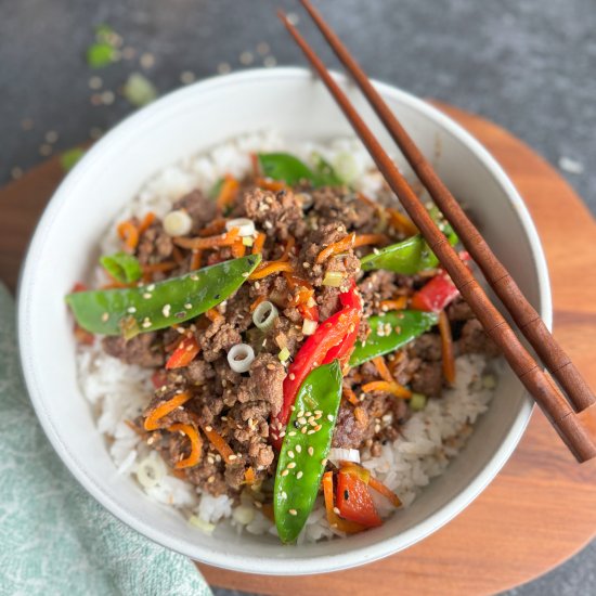 Ground Beef Stir Fry - Recipe photo by Mintykitchen