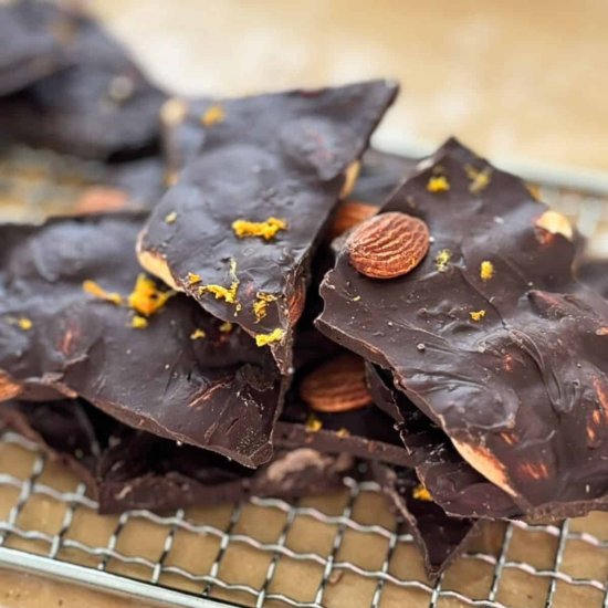 Chocolate Bark With Orange & Almond - Recipe photo by asweetthyme