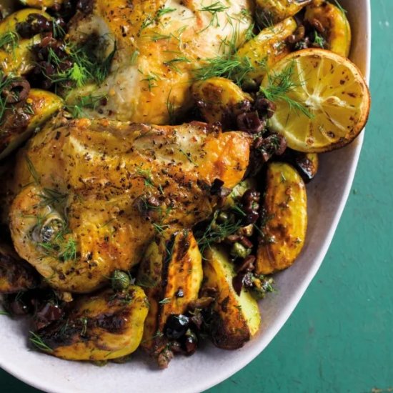 Greek Chicken and Potato Traybake - Recipe photo by coolfooddude