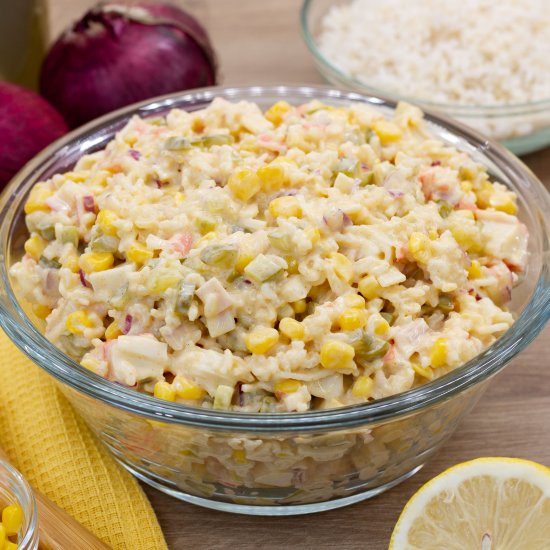 Rice Salad with Crab Sticks - Recipe photo by mecooks.com