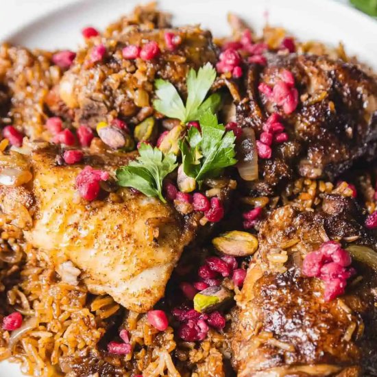1-Pot Pomegranate Chicken and Rice - Recipe photo by ImmigrantsTable