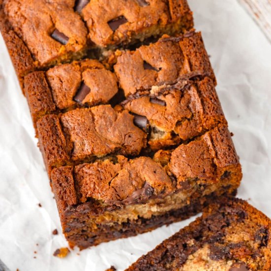 Chocolate Chunk Banana Bread - Recipe photo by LittleChefWithin