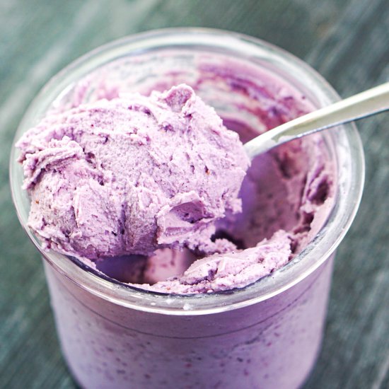 Keto Blueberry Cheesecake Ice Cream - Recipe photo by MyLifeCookbook