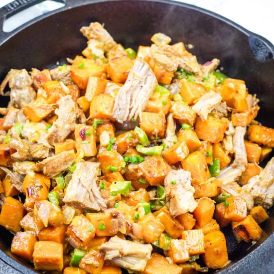 Sweet Potato Hash with Pulled Pork - Recipe photo by cookwhatyoulove