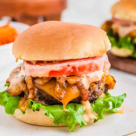 Juicy Bison Burgers - Recipe photo by Running to the Kitchen