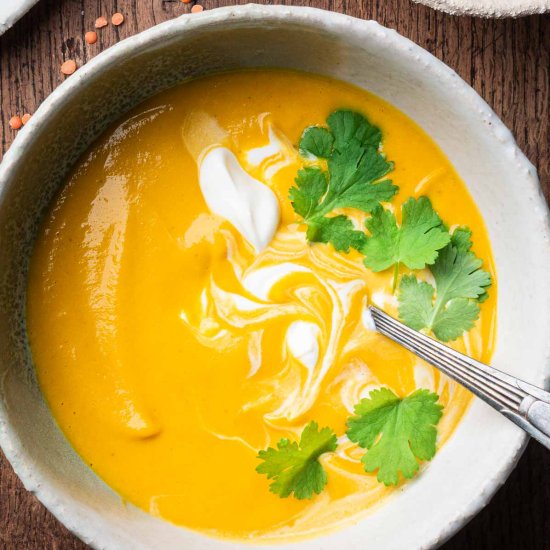 Spiced Carrot And Red Lentil Soup - Recipe photo by nimpairings