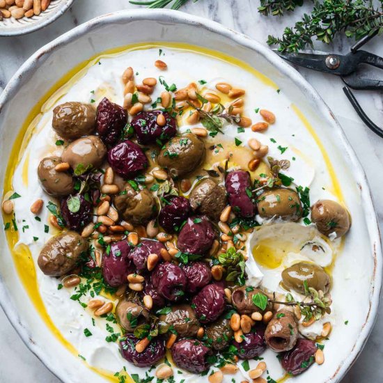Roasted Olives Whipped Ricotta Dip - Recipe photo by nimpairings