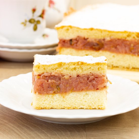 Apple Sponge Cake with Plums - Recipe photo by mecooks.com