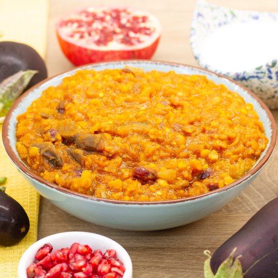 Eggplant and Lentil Stew - Recipe photo by mecooks.com