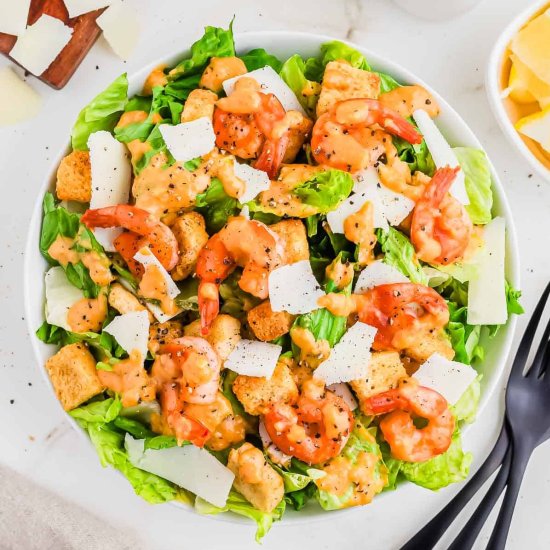 Shrimp Caesar Salad - Recipe photo by Running to the Kitchen