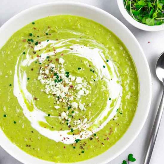 Broccoli Almond Soup - Recipe photo by Rad Foodie