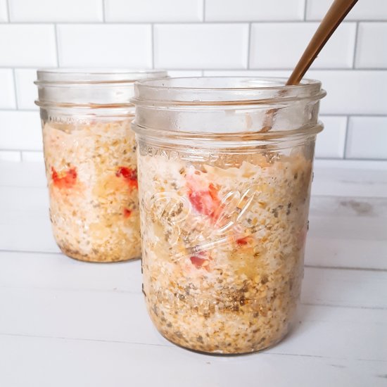 Pineapple Upside Down Overnight Oats - Recipe photo by JolenesRecipeJournal