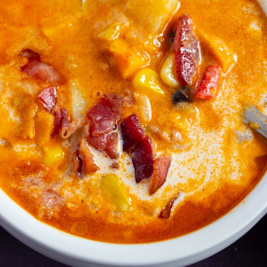 Easy Sweet Potato Black Bean Soup - Recipe photo by Sarita Harbour