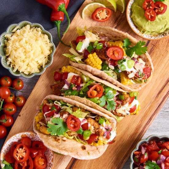 Healthy Chicken Tacos - Recipe photo by ForThePleasureOfEating