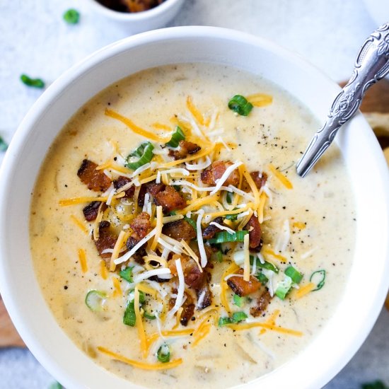 Cheesy Velveeta Potato Soup - Recipe photo by getonmyplate