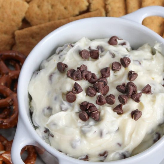 Chocolate Chip Cheesecake Dip - Recipe photo by thecandidcooks
