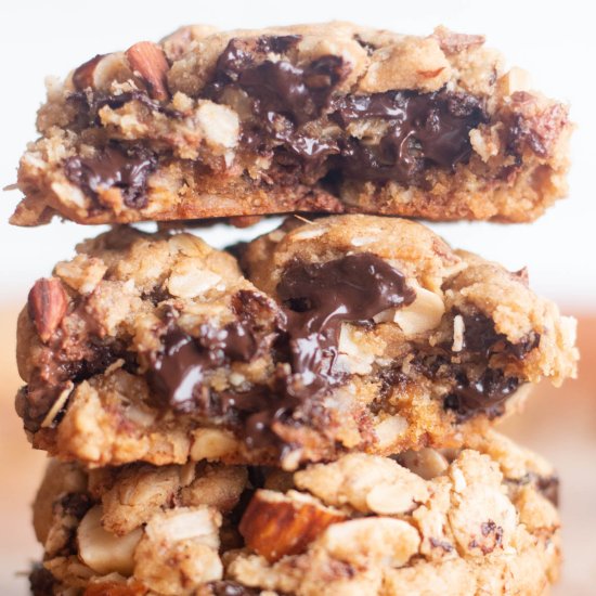 Cowboy Cookies with Toasted Almonds - Recipe photo by peanutbutterandjulie
