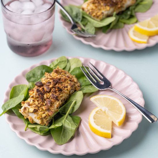 20-Min Pistachio Crusted Halibut - Recipe photo by marleysmenu