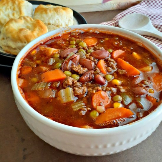 Old-Fashioned Hamburger Soup - Recipe photo by My Homemade Roots