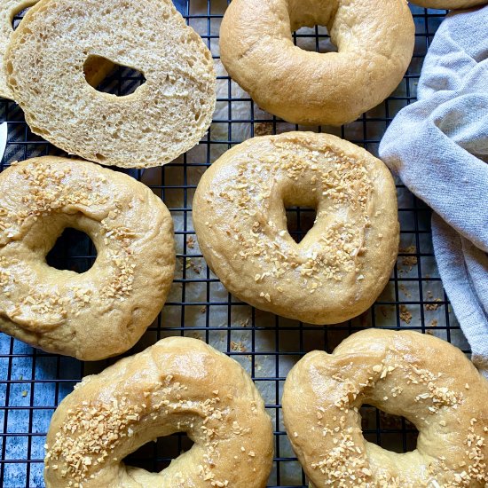 Homemade Steamed Chewy Bagels - Recipe photo by ahintofrosemary