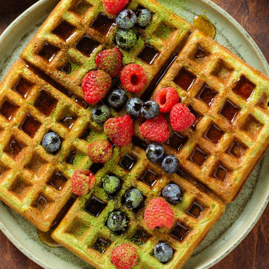 Matcha Waffles - Recipe photo by thehealthfulideas