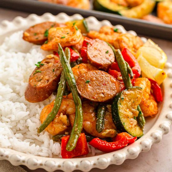Sheet Pan Shrimp and Sausage - Recipe photo by Tessies Table