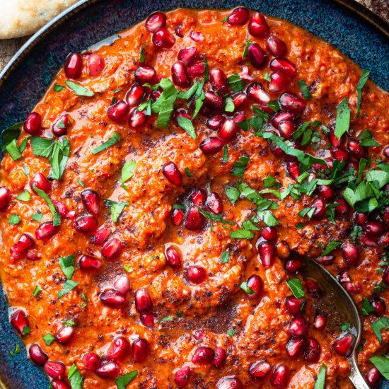 Muhammara With Fresh Pomegranate - Recipe photo by nimpairings