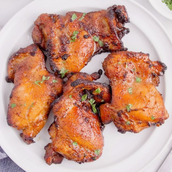 Air Fryer Chicken Thighs - Recipe photo by Grits and Pinecones