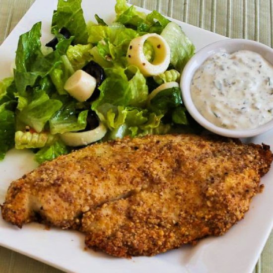 Almond and Parmesan Baked Fish - Recipe photo by kalynskitchen