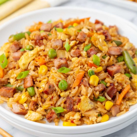 Trader Joe's Chicken Sausage Fried Rice - Recipe photo by getonmyplate