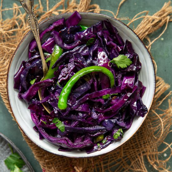 Indian Red Cabbage Stir-fry - Recipe photo by Jagrutis Cooking Odyssey