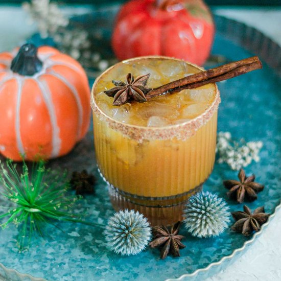 Spicy Pumpkin Spice Margarita - Recipe photo by A Latin Flair