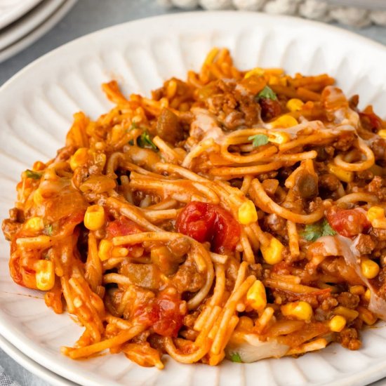 Mexican Spaghetti Recipe - Recipe photo by LittleChefWithin