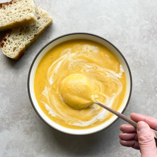 Butternut Squash Carrot Soup - Recipe photo by uglyducklingbakery