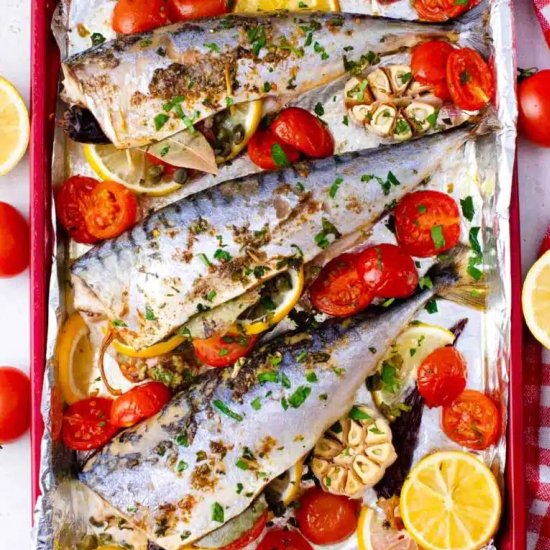 Oven Roasted Spanish Mackerel - Recipe photo by peasandpeonies