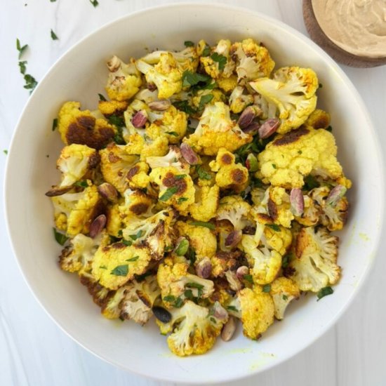 Roasted Cauliflower With Tahini - Recipe photo by asweetthyme