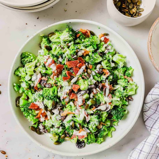 Broccoli Raisin Salad - Recipe photo by Running to the Kitchen