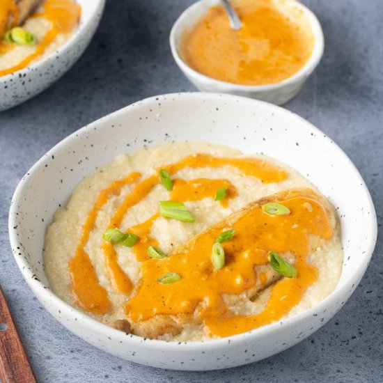 Fish & Grits w/ Cajun Coconut Sauce - Recipe photo by marleysmenu