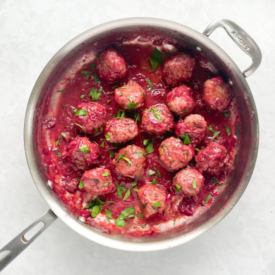 Jalapeño Cranberry Meatballs - Recipe photo by uglyducklingbakery