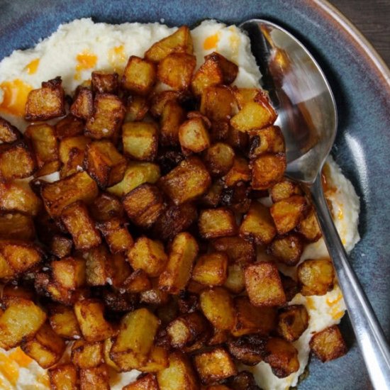 Crispy Potatoes and Whipped Ricotta - Recipe photo by thecandidcooks