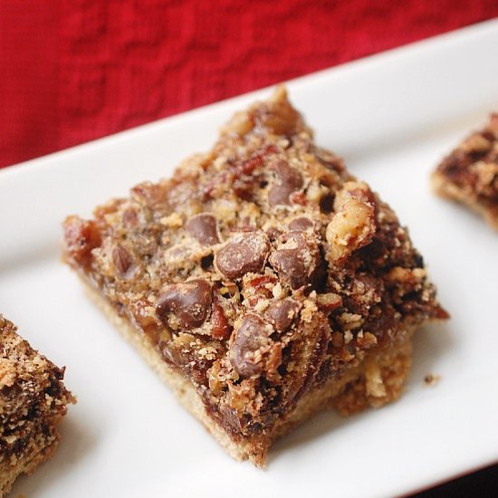 Brown sugar maple pecan pie bars - Recipe photo by evabakes