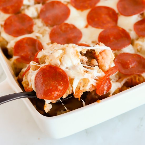 Tater Tot Pizza Casserole - Recipe photo by thedarlingapron