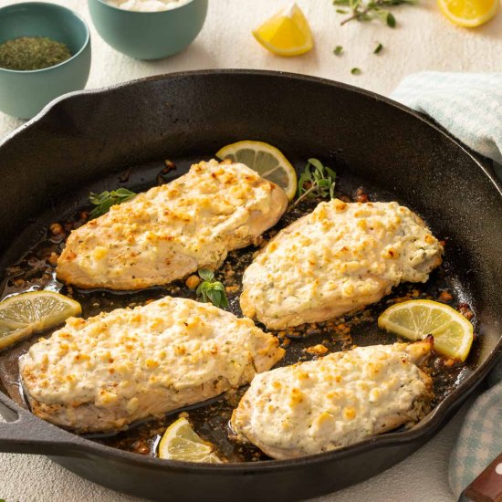 Feta Chicken with Yogurt Marinade - Recipe photo by seasonedkitchen